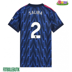 Arsenal William Saliba #2 Bortatröja Kvinnor 2025-26 Kortärmad